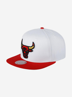 Бейсболка с прямым козырьком MITCHELL NESS 6HSSSH21293-CBUWHRD Chicago Bulls NBA (белый), Белый Mitchell&Ness