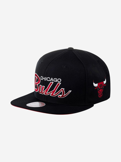 Бейсболка с прямым козырьком MITCHELL NESS HHSS3280-CBUYYPPPBLCK Chicago Bulls NBA (черный), Черный Mitchell&Ness