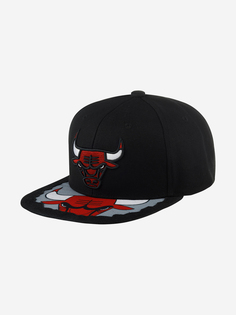 Бейсболка с прямым козырьком MITCHELL NESS HHSS5725-CBUYYPPPBLCK Chicago Bulls NBA (черный), Черный Mitchell&Ness