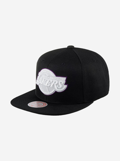 Бейсболка с прямым козырьком MITCHELL NESS 6HSSMM20202-LALBLCK Los Angeles Lakers NBA (черный), Черный Mitchell&Ness