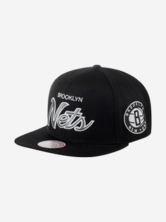 Бейсболка с прямым козырьком MITCHELL NESS HHSS3280-BNEYYPPPBLCK Brooklyn Nets NBA (черный), Черный Mitchell&Ness