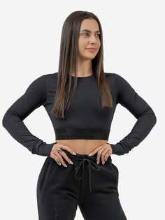 Женский лонгслив NEBBIA 839 Womens Long Sleeve Crop Top INTENSE Perform, Черный