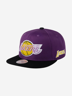 Бейсболка с прямым козырьком MITCHELL NESS 6HSSSH22018-LALPURP Los Angeles Lakers MLB (фиолетовый), Фиолетовый Mitchell&Ness
