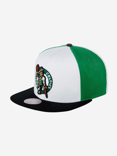 Бейсболка с прямым козырьком MITCHELL NESS 6HSSSH21298-BCEWHBK Boston Celtics NBA (белый), Белый Mitchell&Ness