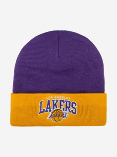 Шапка с отворотом MITCHELL NESS EU349-ARCHED-PUR Los Angeles Lakers NBA (фиолетовый), Фиолетовый Mitchell&Ness