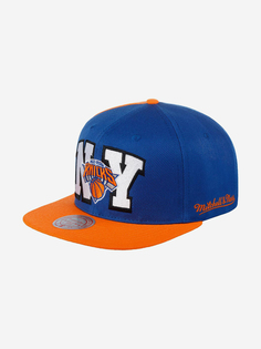 Бейсболка с прямым козырьком MITCHELL NESS 6MUSSH21300-NYKRYOR New York Knicks NBA (синий), Синий Mitchell&Ness