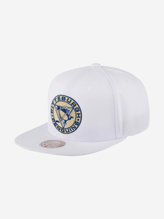 Бейсболка с прямым козырьком MITCHELL NESS HHSS5744-PPEYYPPPWHIT Pittsburgh Penguins NHL (белый), Белый Mitchell&Ness