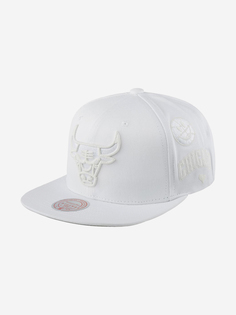 Бейсболка с прямым козырьком MITCHELL NESS HHSS2996-CBUYYPPPWHIT Chicago Bulls NBA (белый), Белый Mitchell&Ness