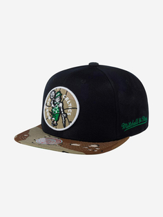Бейсболка с прямым козырьком MITCHELL NESS HHSS1101-BCEYYPPPBLCK Boston Celtics NBA (черный), Черный Mitchell&Ness