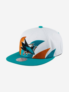 Бейсболка с прямым козырьком MITCHELL NESS 6HSSSH22088-SJSWHIT San Jose Sharks NHL (белый), Белый Mitchell&Ness