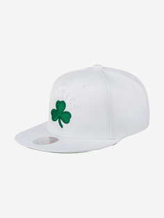 Бейсболка с прямым козырьком MITCHELL NESS 6HSSJS19202-BCEWHGN Boston Celtics NBA (белый), Белый Mitchell&Ness