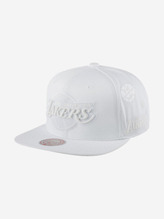 Бейсболка с прямым козырьком MITCHELL NESS HHSS2996-LALYYPPPWHIT Los Angeles Lakers NBA (белый), Белый Mitchell&Ness