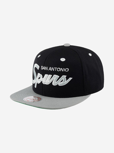 Бейсболка с прямым козырьком MITCHELL NESS MN-ND49Z-2TSCRIPT-SASPURS San Antonio Spurs NBA (черный), Черный Mitchell&Ness