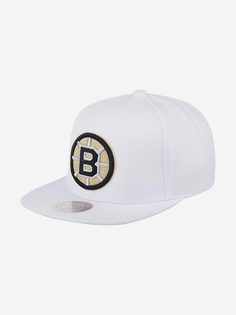 Бейсболка с прямым козырьком MITCHELL NESS HHSS5744-BBNYYPPPWHIT Boston Bruins NHL (белый), Белый Mitchell&Ness