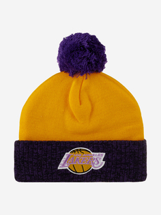 Шапка с помпоном MITCHELL NESS HPCK1052-LALYYPPPYELL Los Angeles Lakers NBA (желтый), Желтый Mitchell&Ness