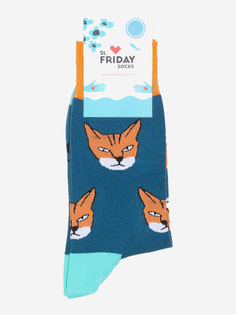 Носки с рисунками St.Friday Socks - Рыжий кот, Зеленый