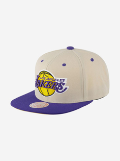 Бейсболка с прямым козырьком MITCHELL NESS 6HSSLD21078-LALOFWH Los Angeles Lakers NBA (белый), Белый Mitchell&Ness