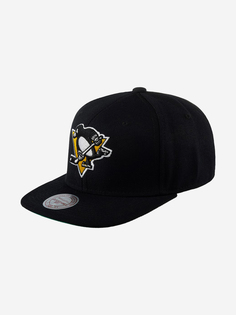Бейсболка с прямым козырьком MITCHELL NESS NL17Z-WOOLSOLD2-BLK Pittsburgh Penguins NHL (черный), Черный Mitchell&Ness