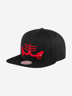 Бейсболка с прямым козырьком MITCHELL NESS 6HSSSH20054-CBUBLCK Chicago Bulls NBA (черный), Черный Mitchell&Ness
