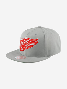 Бейсболка с прямым козырьком MITCHELL NESS 6HSSDX22015-DRWGREY Detroit Red Wings NHL (серый), Серый Mitchell&Ness