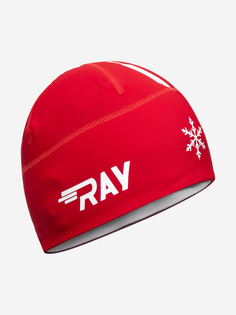 Шапка Спортивная утеплённая на флисе с начёсом Термо шапка RAY, Красный