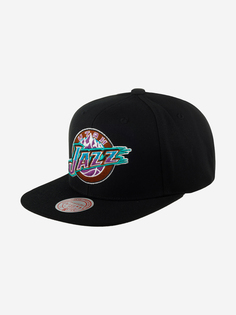 Бейсболка с прямым козырьком MITCHELL NESS HHSS5471-UJAYYPPPBLCK Utah Jazz NBA (черный), Черный Mitchell&Ness