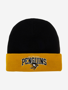 Шапка с отворотом MITCHELL NESS EU349-ARCHED-BLK Pittsburgh Penguins NHL (черный), Черный Mitchell&Ness