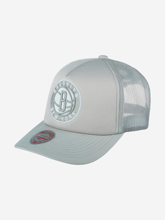 Бейсболка MITCHELL NESS 5HSSLD21131-BNEGREY Brooklyn Nets NBA (серый), Серый Mitchell&Ness