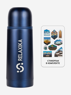 Термос для напитков Relaxika 101, 350 мл, темно-синий, в подарок стикерпак 7 вершин, Синий
