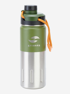 Термобутылка Stinger, 0,5 л, сталь/пластик, "зеленый мох", 7,5 х 23,1 см, Зеленый