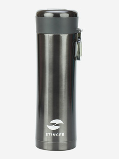 Термокружка Stinger, 0,42 л, сталь/пластик, чёрный глянцевый, 7,5 х 6,9 х 22,2 см, Черный