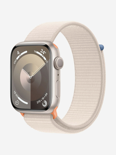Спортивные часы Apple Watch Series 9 GPS 41mm, Корпус из алюминия цвета «сияющая звезда», спортивный ремешок, Золотой