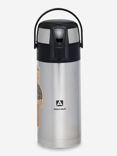 Термос вакуумный с пневмонасосом "Арктика", 3500мл, Серебряный