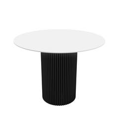 Стол обеденный круглый GEN GROUP TRUBIS Wood D100 см, белый, черное подстолье