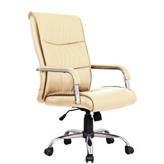 Кресло офисное BRABIX Space EX-508, экокожа, хром, бежевое