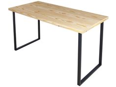 Стол кухонный Solarius Loft металл-дерево 140х75х75, без покрытия с черными ножками