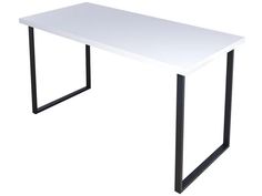 Стол кухонный Solarius Loft металл-дерево 140х80х75, цвет белый с черными ножками