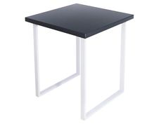 Стол кухонный Solarius Loft металл-дерево 75х75х75, цвет антрацит с белыми ножками