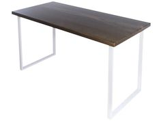 Стол кухонный Solarius Loft металл-дерево 140х80х75, цвет темный дуб с белыми ножками