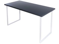 Стол кухонный Solarius Loft металл-дерево 140х75х75, цвет антрацит с белыми ножками