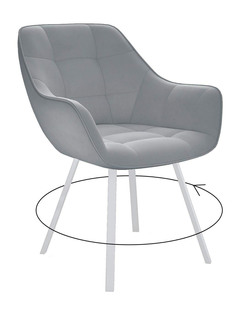 Стул мягкий поворотный со спинкой Alat Home комплект 2 шт 00-00062312