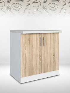 Шкаф кухонный напольный DomA Орса, 1300913, белый/дуб сонома