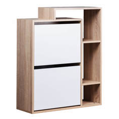 Обувница тумба для обуви ТОП-Мебель, дуб сонома/белый, 93х76х25см