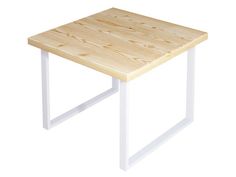 Журнальный стол Solarius Loft металл-дерево 75x75х50, без шлифовки и покраски, белые ножки