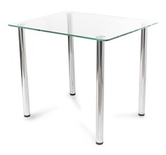 Стеклянный стол Mebel Apartment Эдель 10 прозрачный/хром (700х600)