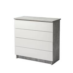 Комод LETTA Ультра Белое тиснение/Бетон