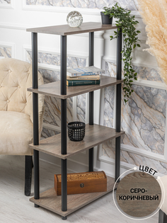 Этажерка деревянная ЛДСП GASTRORAG 1110/4 серо-коричневый, 4 полки, 60х30х112.5