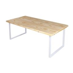 Журнальный стол Solarius Loft металл-дерево 130х80х50, без шлифовки и покраски,белые ножки