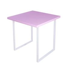 Стол кухонный Solarius Loft металл-дерево 75х75х75, розовый с белыми ножками