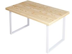 Журнальный стол Solarius Loft металл-дерево 120х70х50, без шлифовки и покраски,белые ножки
